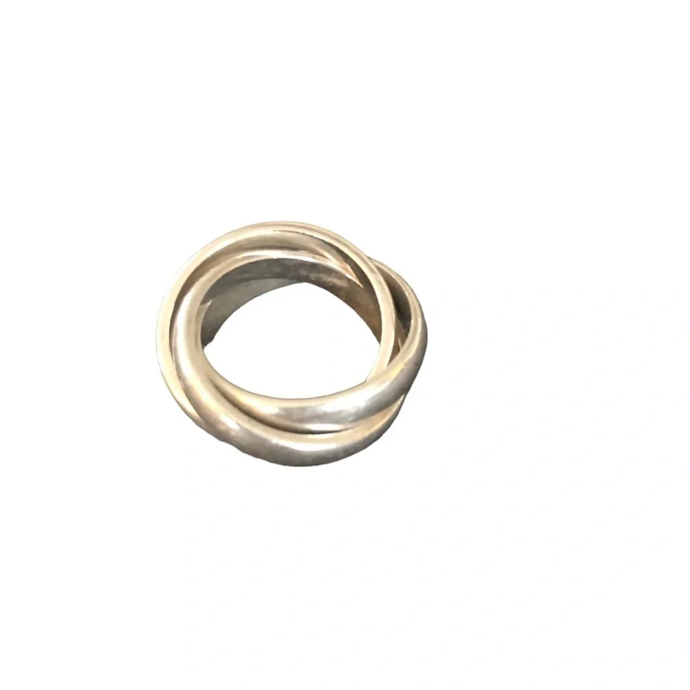 Silver .925 Triple Intwined Ring Sz.7 Simplistic
